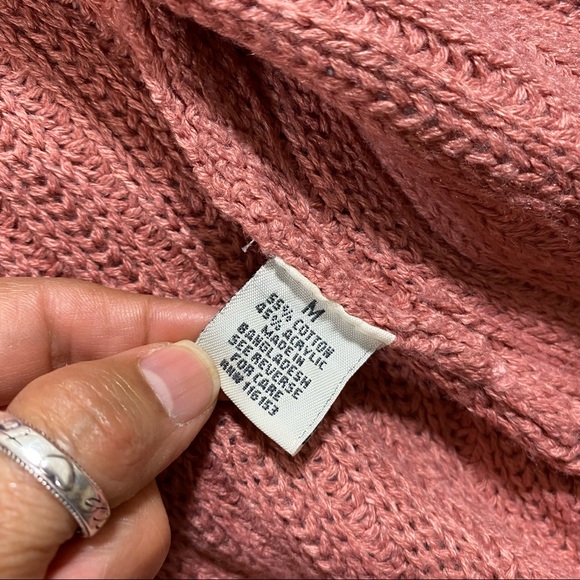 Boho Poof Long Line Open Cardigan Sweater Lace up Sides Long Sleeve Sweater Med - Picture 6 of 10